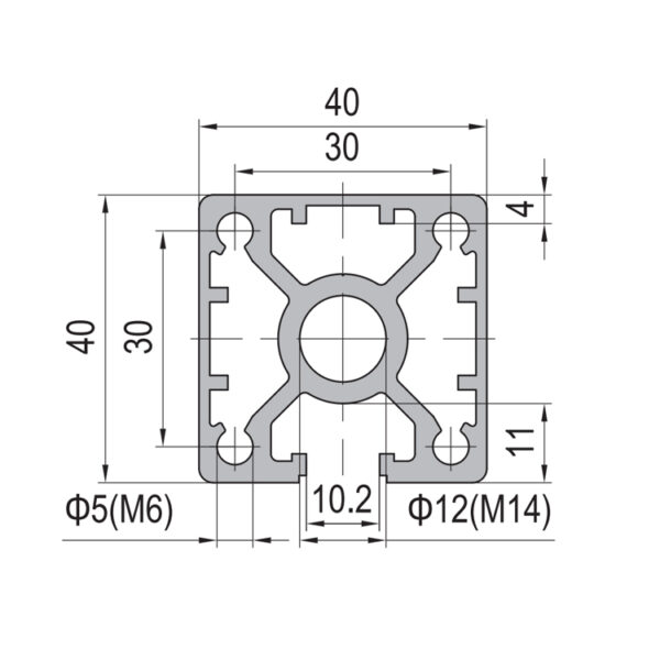40x40 T-Slot Aluminum Extrusion Profile for Modular Assembly Systems