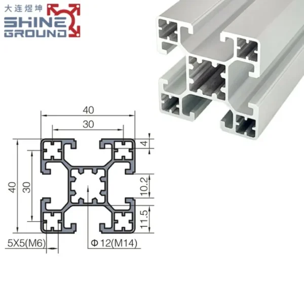 40x40mm T-Slot Aluminum Profile with 4 Slots
