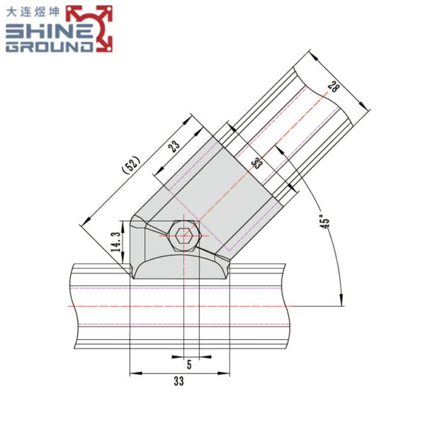 45° External Connector for 28mm Lean Pipe​