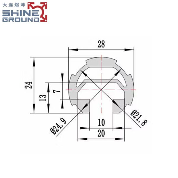 T-Slot Aluminum Lean Pipe Profile