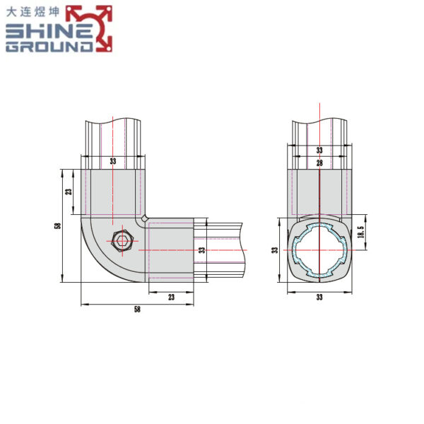 ​​90-Degree External Connector for 28mm Lean Pipes​​
