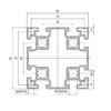 ​​90x90 T-Slot Aluminum Strut Profile With 8 Slots