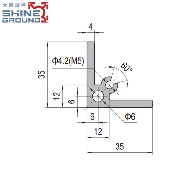 ​​Aluminum Angle Profile 35x35x4mm​​