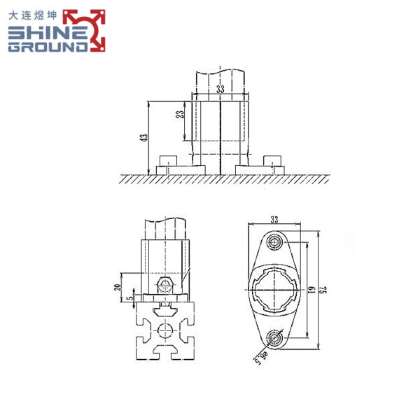 T-Connector​​ External Clamp Base For ​​28mm Lean Tube