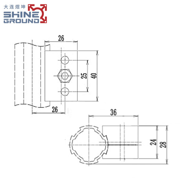 ​​Double Hole Connector Piece for 28mm Lean Pipe