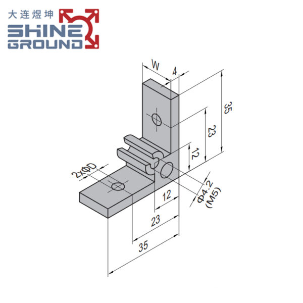 Aluminum Angle Bracket 35x35x4​​