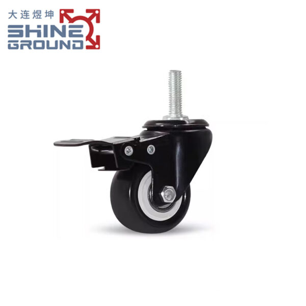 Threaded Swivel Caster with Brake