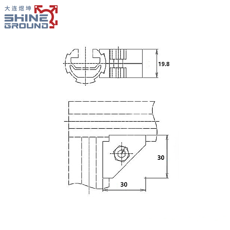 Conector fijo de 90 grados para tubos de 28 mm - Imagen 2