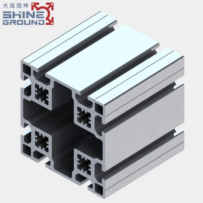 قطاع ألومنيوم صناعي 100×100، 8 فتحات