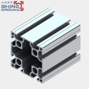 Perfil de extrusión de aluminio de 80×80 mm con 8 ranuras.