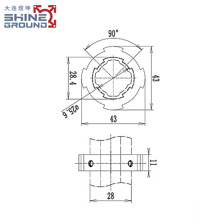 Anillo de posicionamiento de tubo inclinado de aluminio de 28 mm – Tope deslizante horizontal - Imagen 2