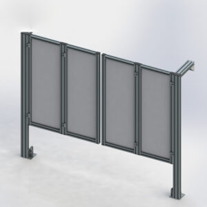 Kits de portes battantes de protection de machines en aluminium pour barrières de sécurité